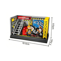 Diorama de scène de garage de moto simulé, modèle de mini-stand de réparation automobile DIY, scène de magasin de proximité, parking