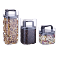 Bocal de conservation sous vide en verre borosilicate avec couvercle à poussoir, hermétique et anti-humidité, pour café, riz et autres aliments