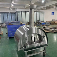 Fabrikentwickelter SS304 Edelstahl Gas-Außenpizzaofen mit Kuppel, Elegant, Höhenverstellbar, Langlebig, Automatische Abschaltung, Schwarz