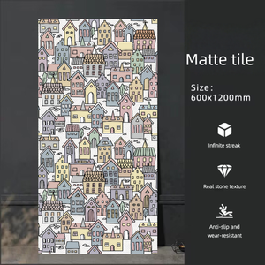 Carreaux de sol en porcelaine émaillée sculptée à la française, pleine masse, antidérapants, effet pierre, pour cuisine, appartement, hôtel - Product Image 2