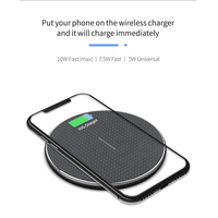 Base de Carga Inalámbrica Rápida de 10W/15W, Ultrafina, de Aleación de Aluminio, con Indicador LED para iPhone y Smartphones