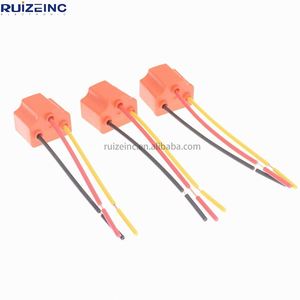 Enchufe H4 para bombilla de coche, enchufe naranja de cerámica, Conector de enchufe de tres orificios, soporte de lámpara, enchufe H4 de cerámica resistente a la temperatura - Product Image 3