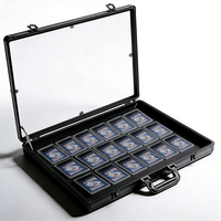 Vitrine de présentation de cartes sportives graduées de 16 pouces avec dessus en verre acrylique transparent et cadre en aluminium, support OEM