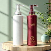 Bouteille de luxe personnalisée en plastique PET Zhongshi avec pompe à pression, modèle cintrée, pour emballage de savon, shampoing, lotion corporelle, gel douche et faux cils