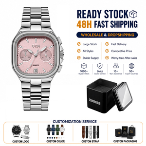 Reloj de Cuarzo Personalizado para <span class=keywords><strong>Mujer</strong></span>, Diseño Cuadrado con Calendario, Resistente al Agua, Delgado, Ideal para Vestir Formal o Diario - Product Image 1
