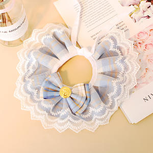 Bonito babero de encaje para perros, toalla de Saliva con lazo y diseño de flores de celosía, duradero, poliéster suave, estilo clásico, accesorios para <span class=keywords><strong>Collar</strong></span> de mascotas - Product Image 6