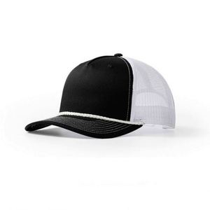 Wholesale Custom 5-Panel Mesh Trucker <b>Hat</b> with 3D Embroidery Unisex Fashion Character Design Summer Snapback Cap with Rope - Product Image 4