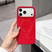Casing Ponsel iPhone 18 Pro Max Anti-Shock PC Full-Coverage dengan Desain Flanel Mewah dan Pengisian Daya Nirkabel Magnetik