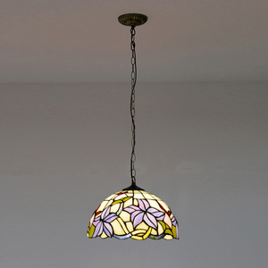 LongHuiJing <span class=keywords><strong>Tiffany</strong></span> luci 16 pollici di larghezza lampada a sospensione in vetro colorato stile rustico vittoriano ciondolo per soggiorno - Product Image 4