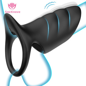 SacKnove all'ingrosso lucchetto di masturbatori vibratore maschio vibrante <span class=keywords><strong>grande</strong></span> gabbia del pene manica anelli del cazzo giocattoli del sesso per gli uomini ritardare l'eiaculazione - Product Image 1