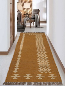 Alfombra de yute de lana Kilim tejida a mano de primera calidad, alfombra con patrón geométrico para dormitorio rústico moderno, sala de estar, comedor, interiores - Product Image 6