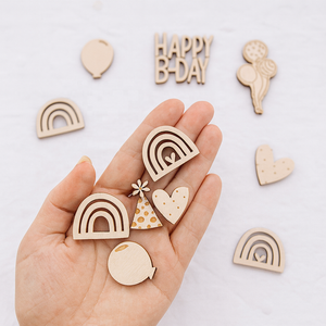 Decoración de mesa de fiesta de cumpleaños PAFU, caja de regalo de globo de pastel, decoración de dispersión, confeti de mesa de Feliz Cumpleaños de madera - Product Image 3