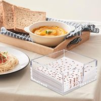 Rubtlamp 2 Pack Tempat Serbet Akrilik Transparan Persegi 5.5x5.5x2.6 Inci untuk Penggunaan Meja & Dapur di Hari Ibu