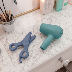 Nuevo diseño de silicona, juegos de maquillaje de <span class=keywords><strong>peluquería</strong></span>, juguetes lavables para niños, juego de simulación, espejo para niñas, secador de pelo, belleza, moda, simulación - Product Image 5