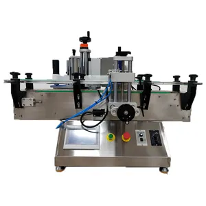 Full-automatic round mineral water drink milk bottle full labeling half side labeling adhesive labeling machine
