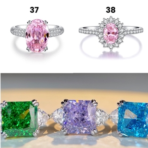 Anillo de Compromiso y Matrimonio para Mujer, Plata de Ley S925, Corte Radiante Clásico, Circonita Cúbica Rosa ICICLE - Product Image 5