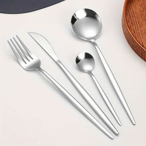 Ensemble de couverts de luxe moderne en acier inoxydable, couteau, fourchette, cuillère, cuillère à café, style portugais, pour mariages, restaurants, hôtels - Product Image 1