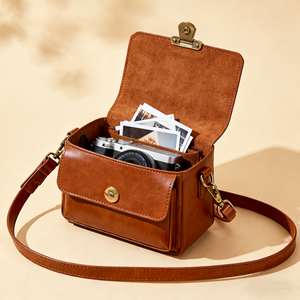 Nhà Sản Xuất Tùy Chỉnh Sang Trọng Xách Tay Máy Ảnh Fanny Gói Du Lịch Nhiếp Ảnh Bánh Túi Da Máy Ảnh Kỹ Thuật Số Eo Túi - Product Image 3