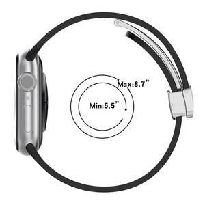 Correa de Reloj Deportiva Ajustable de Silicona para <span class=keywords><strong>IWatch</strong></span> Serie 8 <span class=keywords><strong>Ultra</strong></span> con Hebilla Plegable Plateada o Negra - Product Image 2