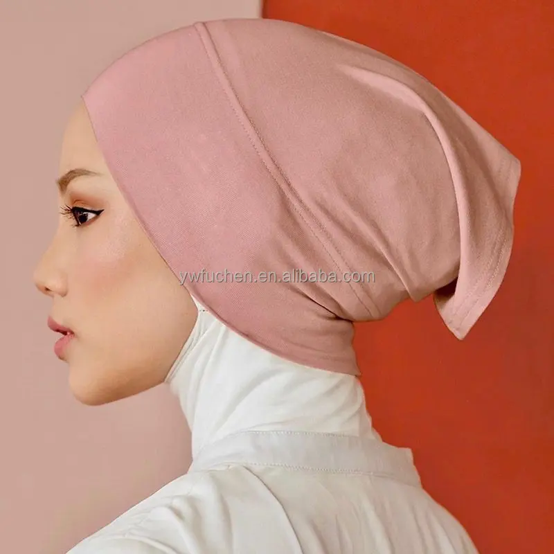 En kaliteli kadın altında eşarp kap başörtüsü yumuşak pamuklu jarse eşarp müslüman iç başörtüsü kadınlar için başörtüsü kapaklar