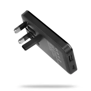 PD 20 Watts 3 Pins USB-A + USB-C UK Phone Charger Adapter Flat Design Wall Plug