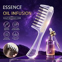 Brosse de massage du cuir chevelu portable à dents larges pour traitement de croissance capillaire, applicateur d'huile essentielle avec logo personnalisé OEM