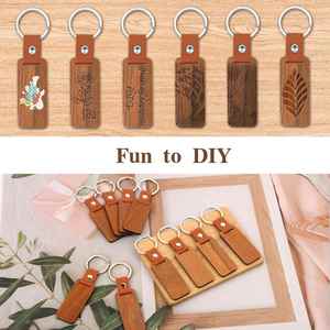 Wholesale Custom Eco-friendly Durable Wooden Keychain Laser Engrave Logo <b>Blank</b> Promotion Gift - Product Image 4