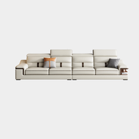 Modernes Italienisches L-förmiges Ledersofa-Set Luxuriös für Villen Geeignet Einfache Wohnzimmer-Kombination Funktionale Schaumstoff-Füllung