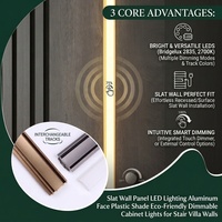 Profilé en aluminium LED pour revêtement mural de couloir d'hôtel, double ligne lumineuse de 5 mm, cuivre brossé doré YB3003-32