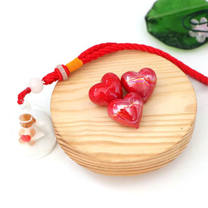 Ornamen Hati Kaca Murano Buatan Tangan Warna-warni Berlapis Merah, Hadiah Hari Valentine Grosir - Product Image 6