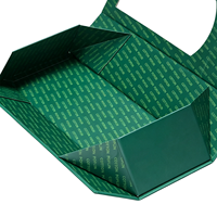 Boîtes rigides magnétiques pliables vertes personnalisées en gros, impression CMYK, fenêtre transparente en PVC, éponge écologique, recyclables, cadeaux