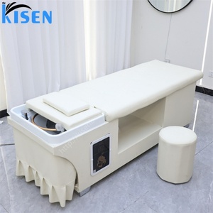 Kisen Best Price Shampoo Bed Head Spa Table Salon Massage Bed with Water Arch Fumigation Dome Facial <b>Pads</b> <b>Stool</b> Customized Color - Product Image 5