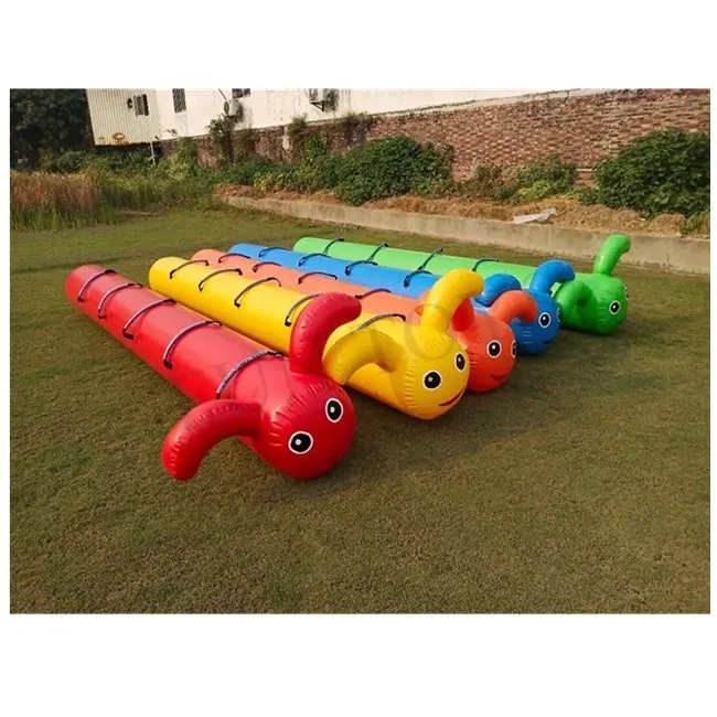 Crazy Inflatable Jumping Caterpillar Ride / Caterpillar Team Running Office Game /Inflatable Bouncy Sausage Racing
