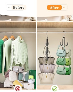 Ví Móc Áo Tổ Chức Kim Loại Chủ Ví Tiết Kiệm Không Gian Túi Lưu Trữ Móc Cho Treo Túi Xách - Product Image 6