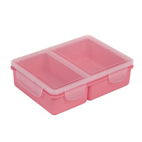 Boîte à lunch en polypropylène grande capacité, 2 compartiments, couvercle en plastique, compatible micro-ondes, portable, multifonctionnelle, personnalisable