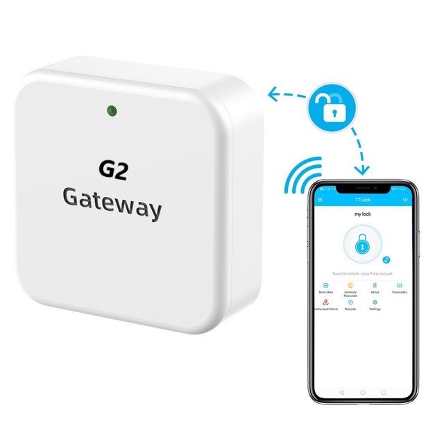 TTLOCK G2 WiFi Gateway Hub Compatible TTLock Smart Door Lock APP Remote Control Unlock Voice Control Alexa Google Home Wood Door