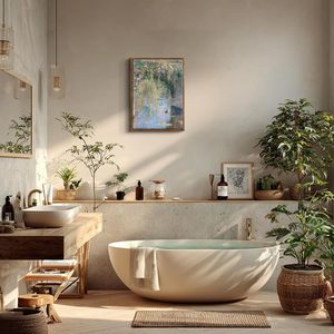 Enmarcado 12x16in Impresionista Paisaje Arte de la pared Vintage Wildflower Pastel Pintura al óleo Imprimir Rústico País francés - Product Image 3