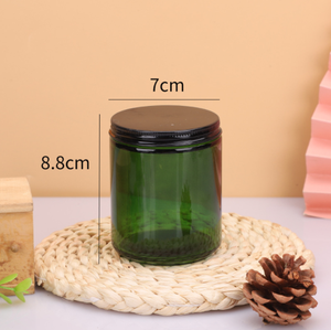 Barattolo di candela <span class=keywords><strong>in</strong></span> <span class=keywords><strong>vetro</strong></span> smerigliato ambra opaco con coperchi boscosi resistenti al calore verde altri <span class=keywords><strong>portacandele</strong></span> barattoli per candele - Product Image 6