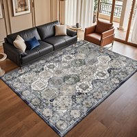 Tapis moderne de luxe à motifs floraux pour salon et chambre, fabriqué à la machine, écologique, adapté aux animaux domestiques, en polyester, anti-fatigue