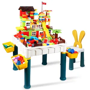 Tabela de construção de crianças, faça você mesmo, monta multifuncional, brinquedo compatível com aprender, escrever, trabalho, estudo, mesa 1, cadeira