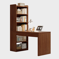 Bureau en MDF blanc durable avec étagère intégrée, poste de travail multifonctionnel avec tiroirs de rangement pour bureau