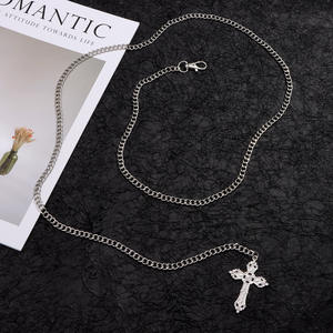 European American <b>Cross</b> Body <b>Chain</b> Tibetan Silver Unisex Daily Wear - Product Image 1