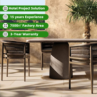 Ensemble de table à manger d'extérieur en aluminium carré moderne, finition durable, imperméable et résistante aux UV, garantie de 3 ans, meubles d'extérieur