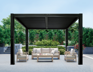<strong>Small</strong> MOQ Modern Patio <strong>Pergola</strong> 10x13 Ft. Adjustable Louvered Aluminum Manual <strong>Pergola</strong> With Movable Louvers for Outdoor Villa - Product Image 5