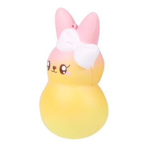 Pu Foam Rabbit <b>Squishy</b> Toy With Bow Slow Rising Stress Relief Animal Type Toy - Product Image 3