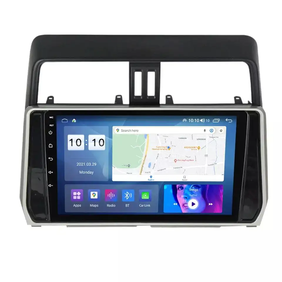 1 + 32G 12.3 Inch Android Car Đài Phát Thanh Đa Phương Tiện Video Player GPS Navigation Video Cho Toyota Prado 2018 2019 2020 2021 2022