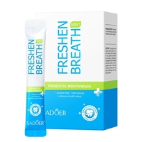 Bain de bouche naturel menthe citron pêche 10ml 20 bandelettes sans alcool pour une haleine fraîche et un nettoyage buccal et dentaire en profondeur, bain de bouche probiotique portable