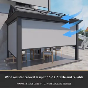 ستائر دوارة كهربائية مقاومة للرياح من سبائك الألومنيوم بتصميم عصري بسيط للشرفات، قابلة للسحب ومقاومة للمطر والحشرات للاستخدام الخارجي - Product Image 4