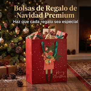 Bolsa Navideña al por Mayor con Diseño Festivo en Rojo, Empaque Personalizado para Regalos <span class=keywords><strong>de</strong></span> <span class=keywords><strong>Navidad</strong></span>, <span class=keywords><strong>Cesta</strong></span> y Regalo Corporativo - Product Image 1