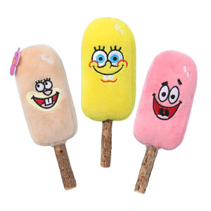 Jouet pour chat Bob l'éponge Miao Xiaoyuan, bâton de dentition en bois de 12 mm, jouet à mâcher en peluche durable - Product Image 3